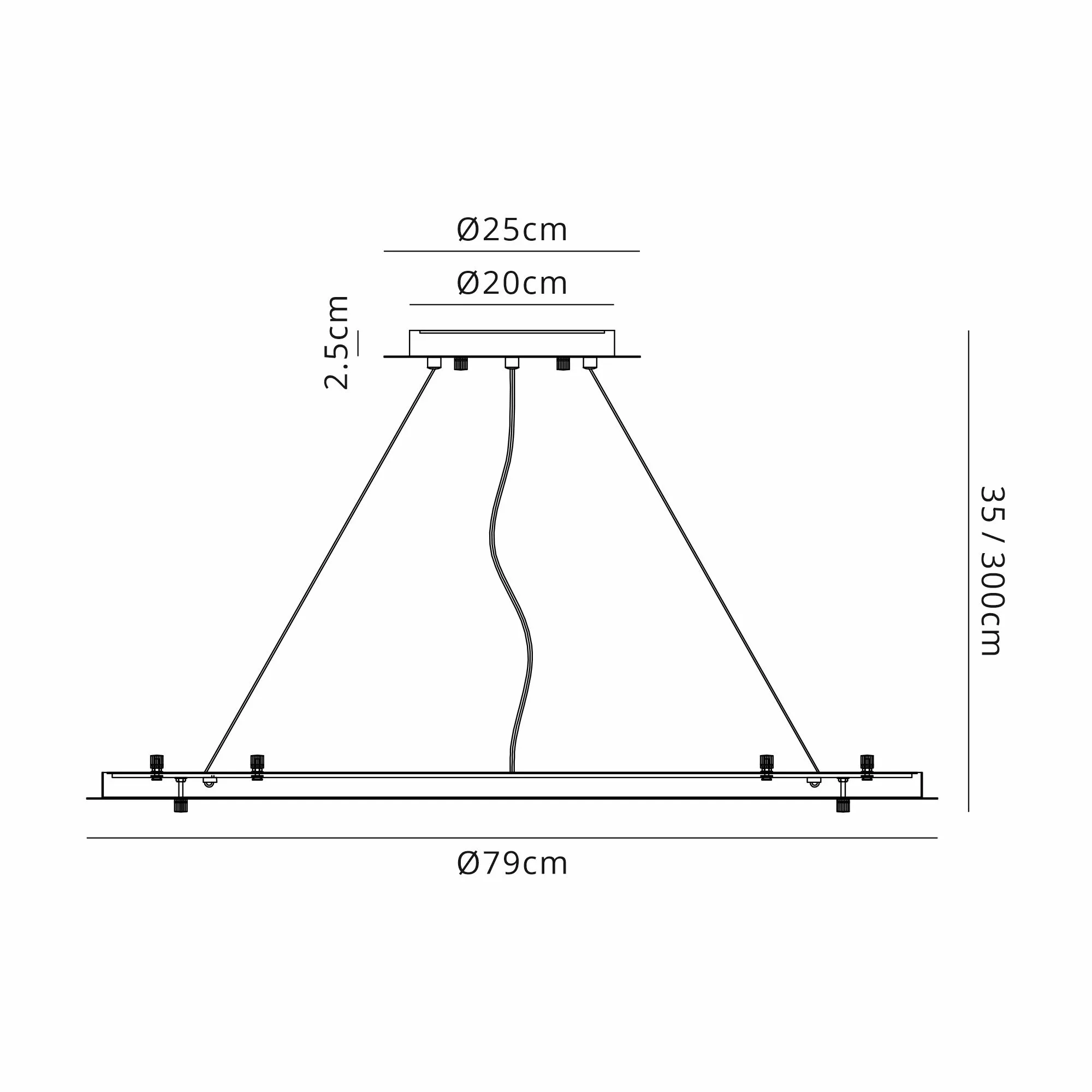 Lowan 790mm 3m Suspension Plate (Max Load 40kg) Painted Brushed Gold D0669  Deco Lowan Painted Gold